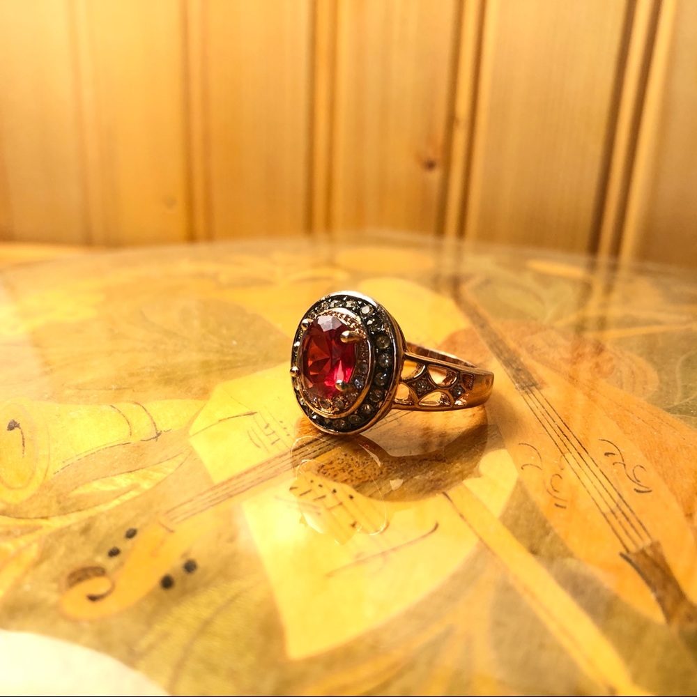 Ruby Engagement Ring With Diamonds - image 3